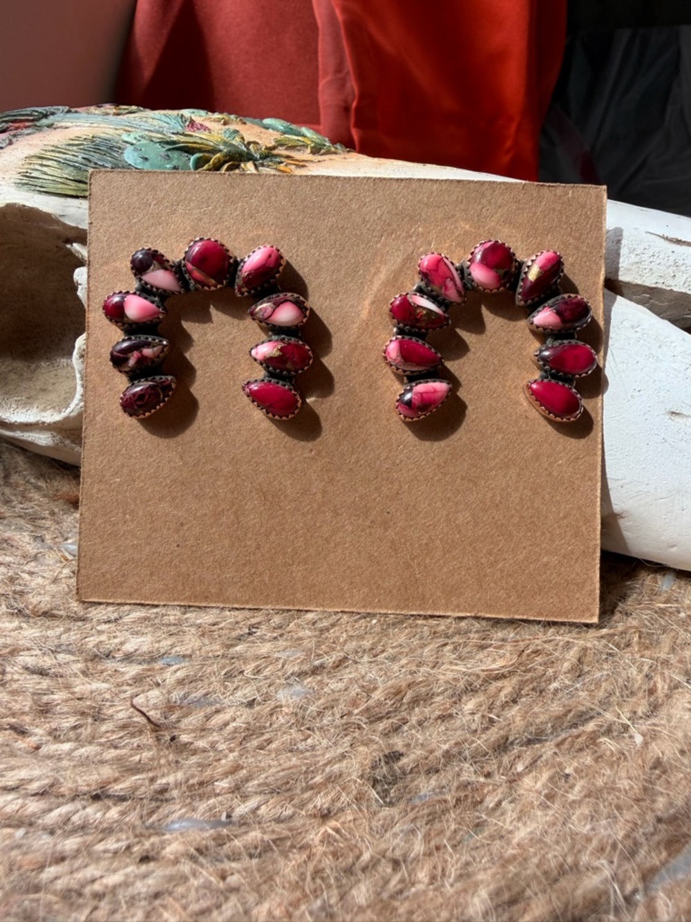 Rose Dahlia Teardrop Cluster Ear Statement - Women Jewelry